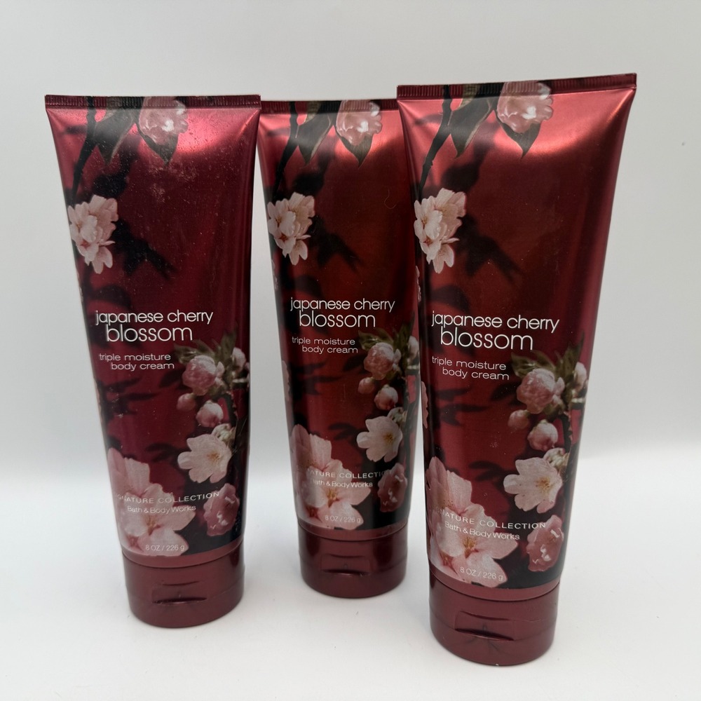 Bath & Body Works Japanese Cherry Blossom Triple Moisture Body Cream 8oz Lot